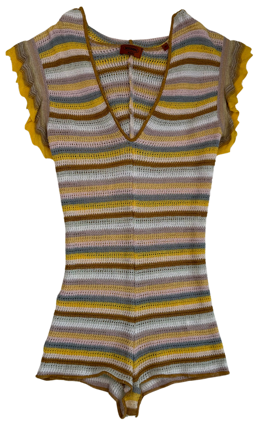 Missoni Mare Striped Knit Hooded Romper - Iconic Italian Resortwear