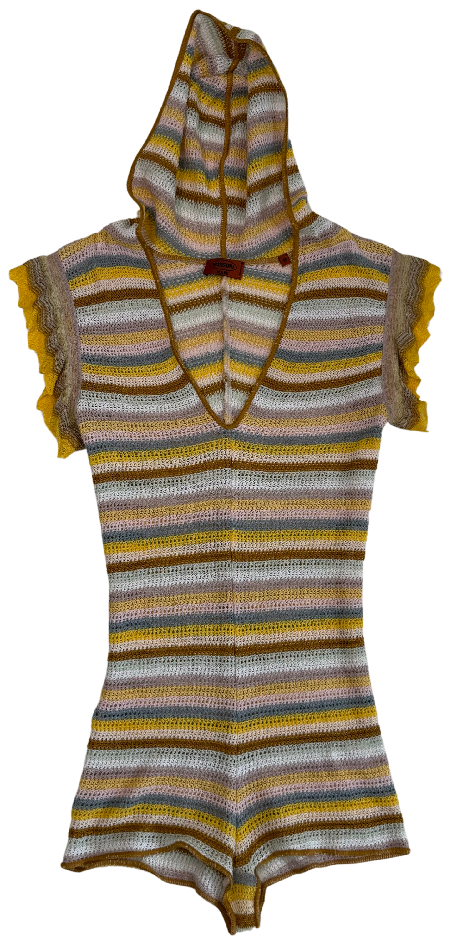 Missoni Mare Striped Knit Hooded Romper - Iconic Italian Resortwear
