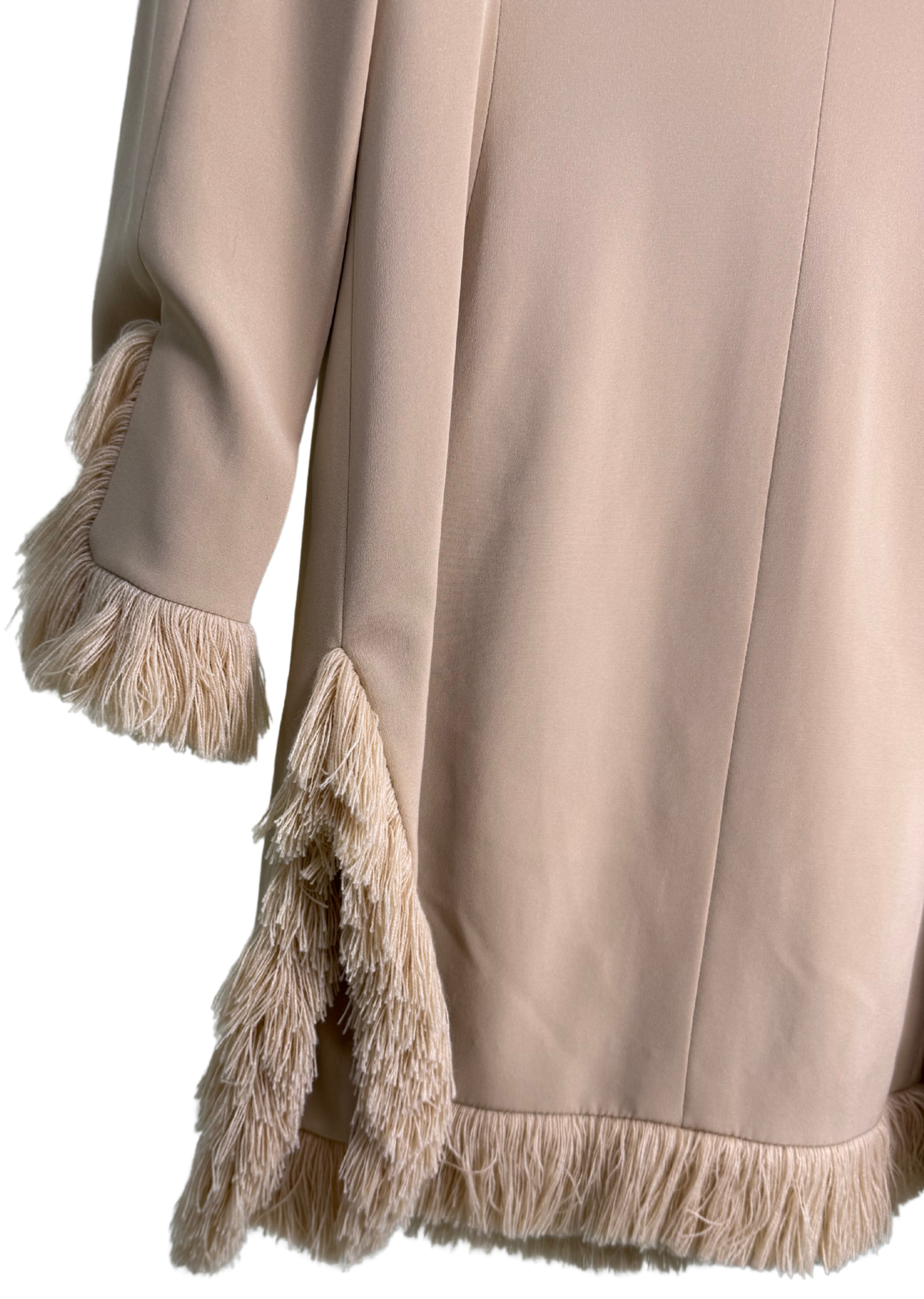 Rare 1990s Moschino Couture! Beige Fringe Pantsuit fro the Iris Apfel Collection | Franco Moschino Era