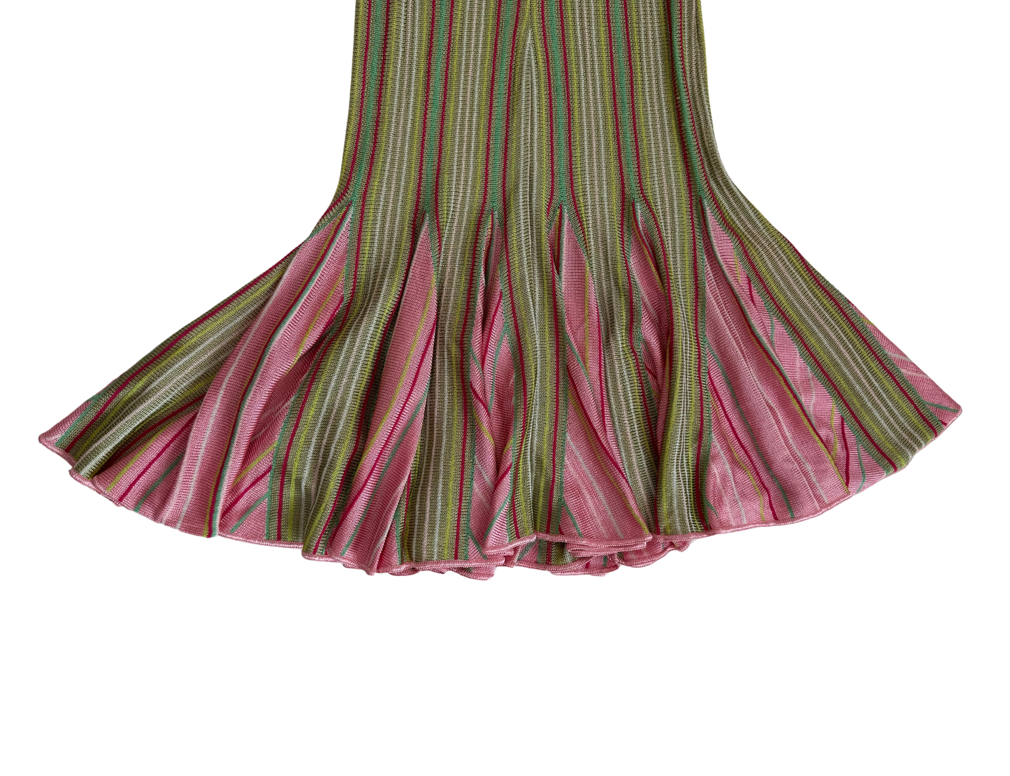 Missoni Multicolored Striped Knit Sleeveless Mermaid Midi Dress