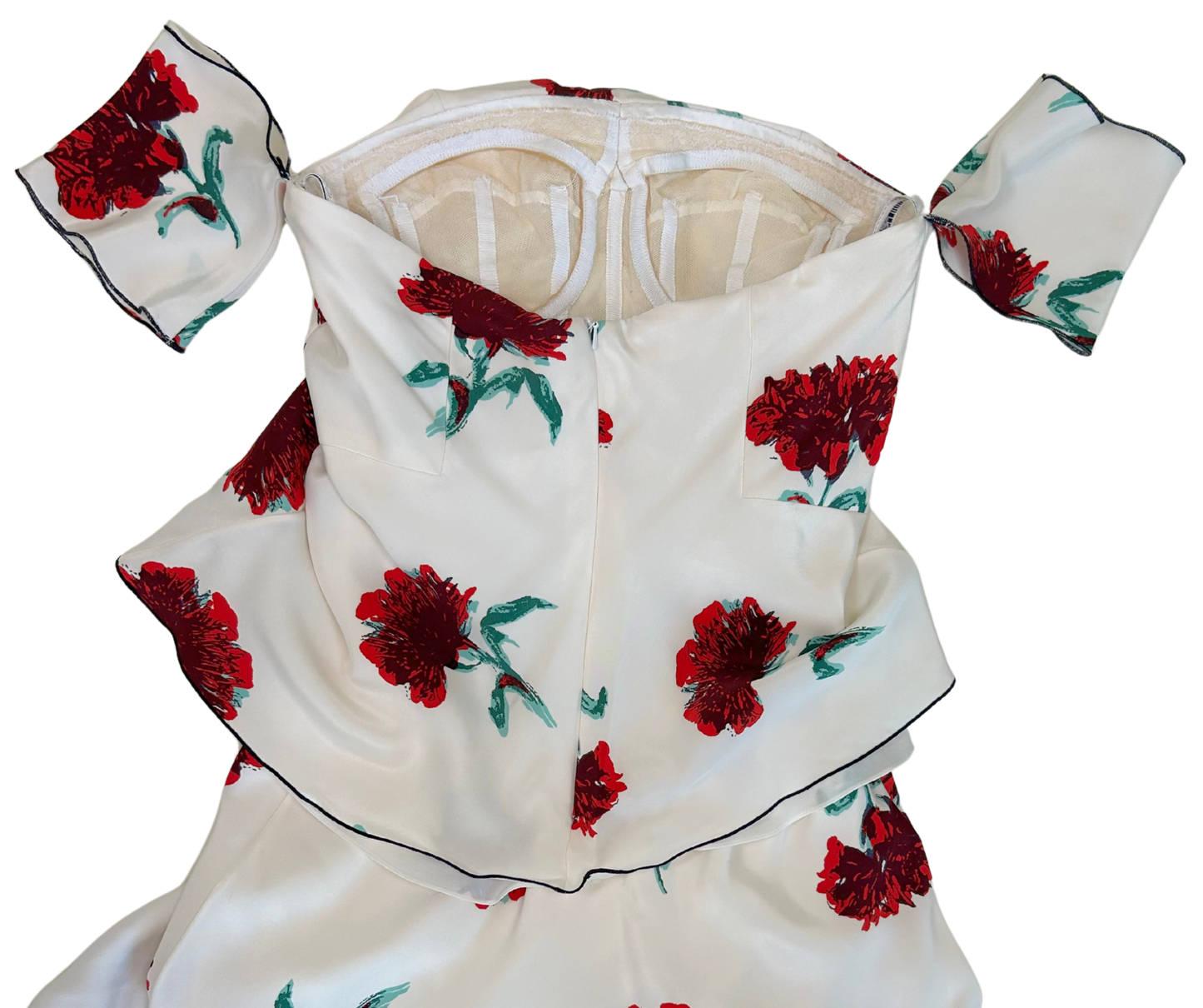 Oscar de la Renta Spring 2017 Strapless Tiered Floral Silk Gown