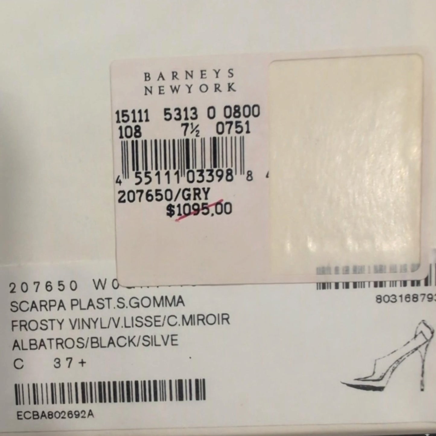 Balenciaga F/W 2008 by Nicolas Ghesquière Black Patent Leather & PVC Pointed Toe Pumps w/ Box Size 37.5