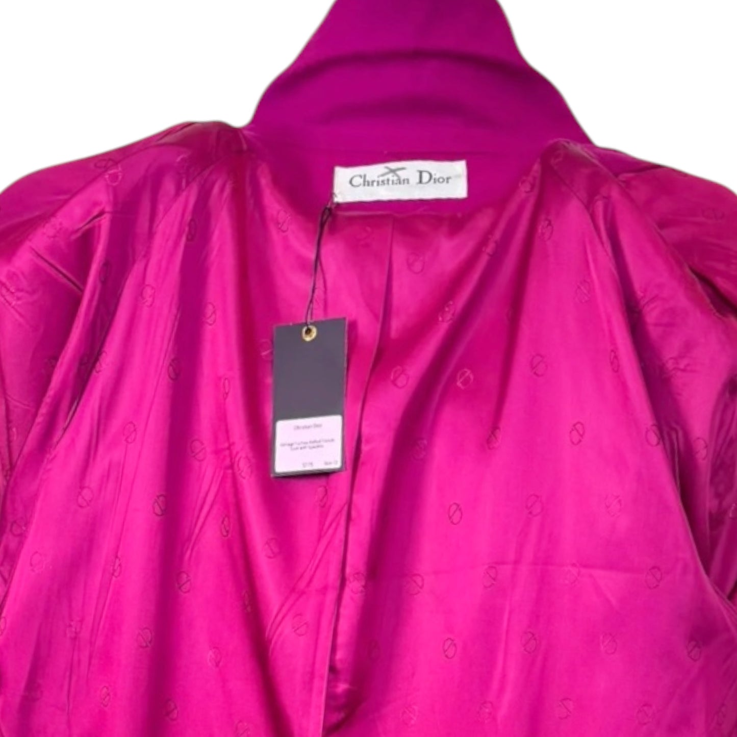 Vintage Christian Dior Fuchsia Belted Wrap Trench Coat - Late 1980s/Early 1990s