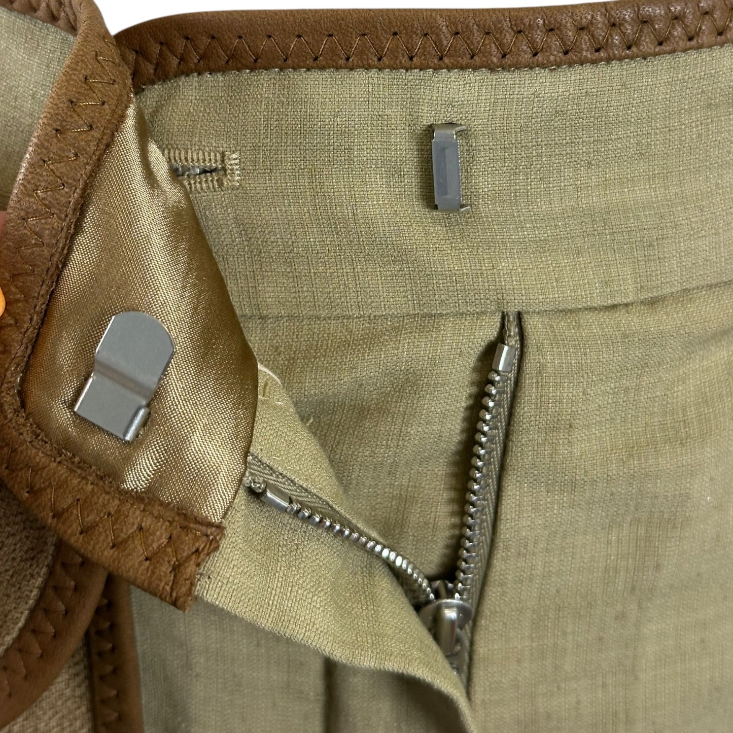 Chloé Phoebe Philo-Era Runway Linen Hemp Safari Cargo Shorts Size 38