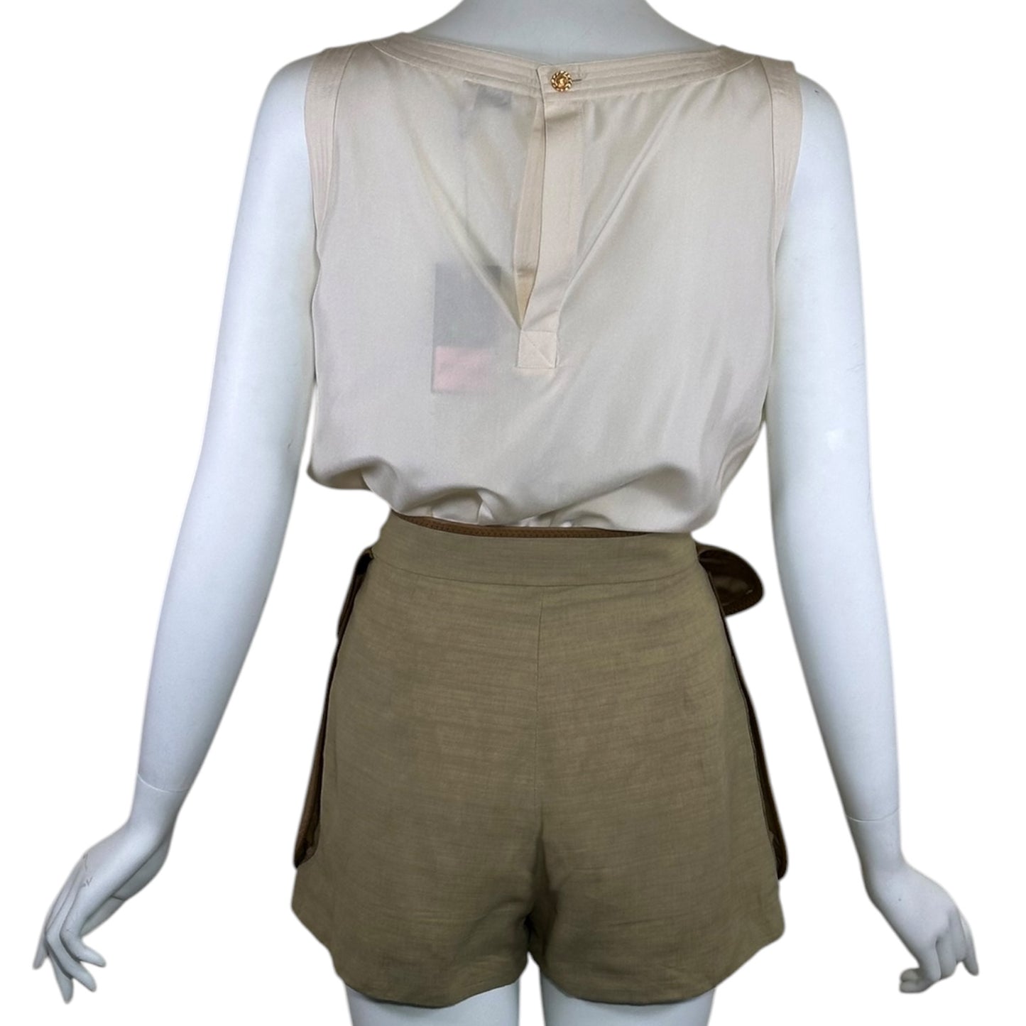 Chloé Phoebe Philo-Era Runway Linen Hemp Safari Cargo Shorts Size 38