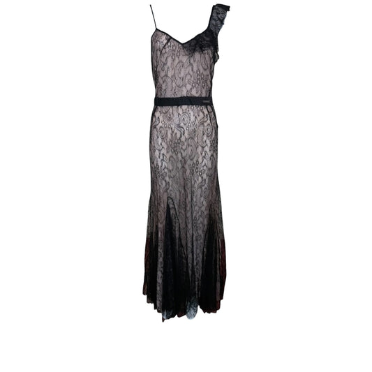John Galliano Nude & Black Lace Bias-Cut Gown, 2007 | Size 42