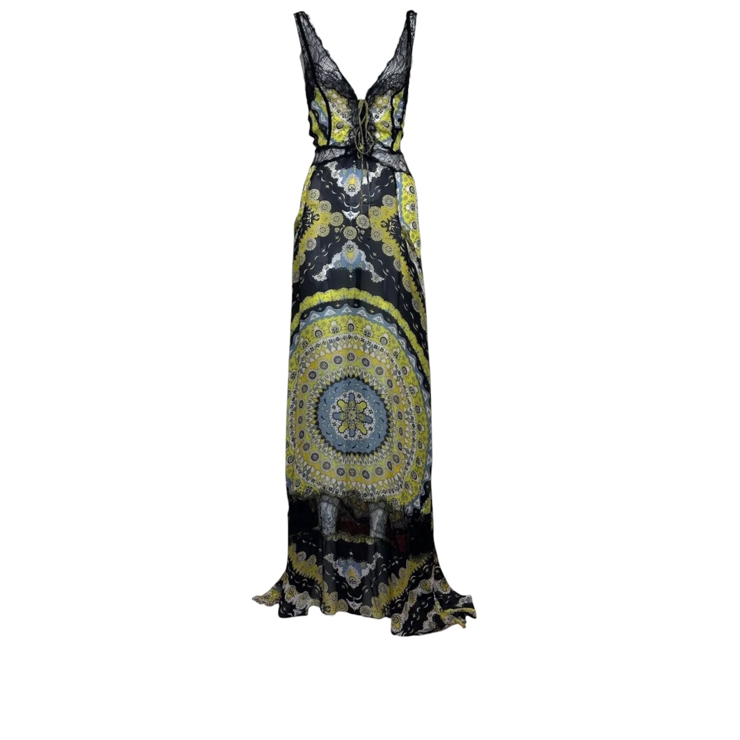 Emilio Pucci S/S 2012 by Peter Dundas Silk Lace Print Maxi Gown Size M
