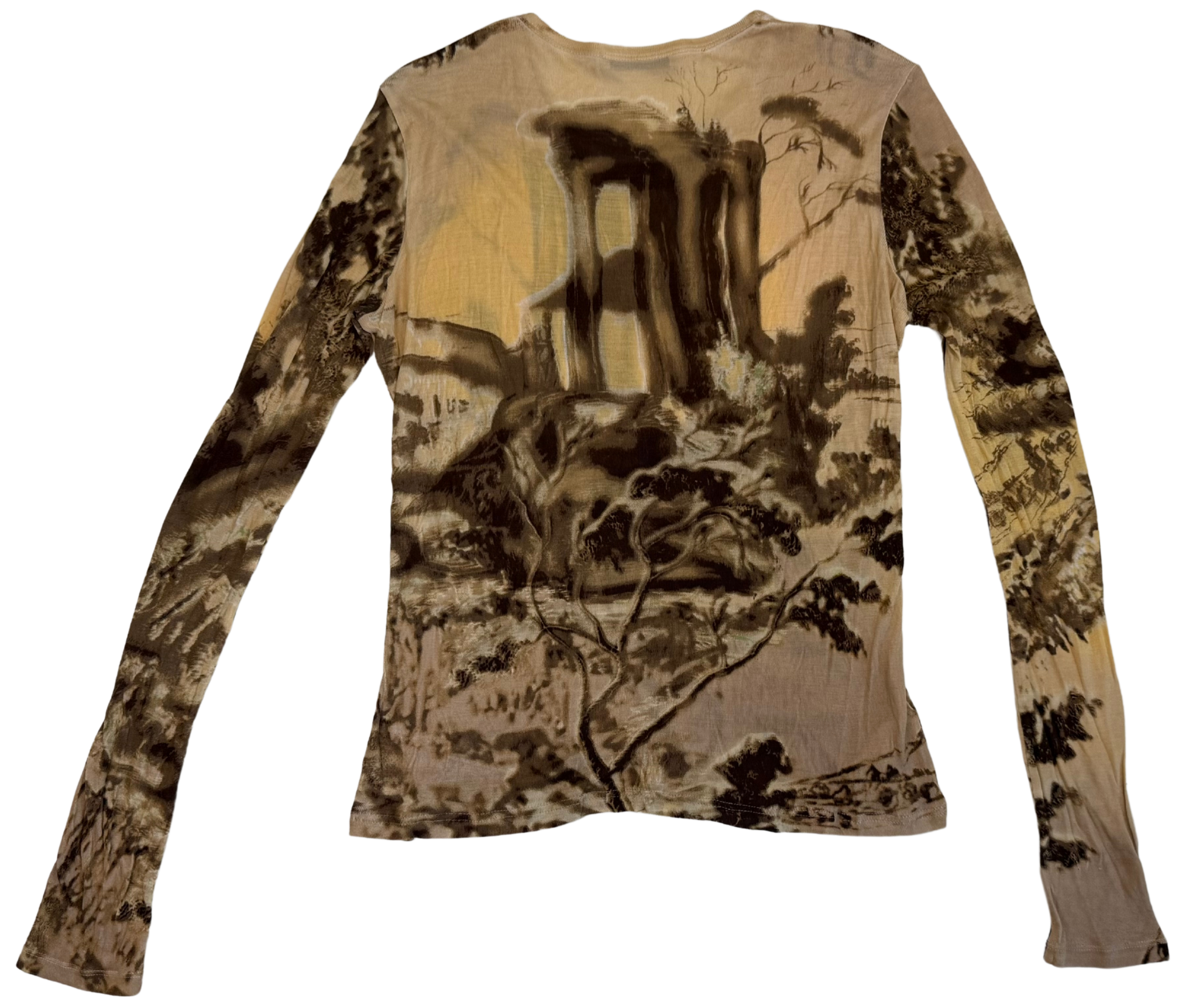Prada Fall 2004 Roman Ruins Landscape Silk Knit Jersey Top Prada Fall 2004 Roman Ruins Landscape Silk Knit Jersey Top