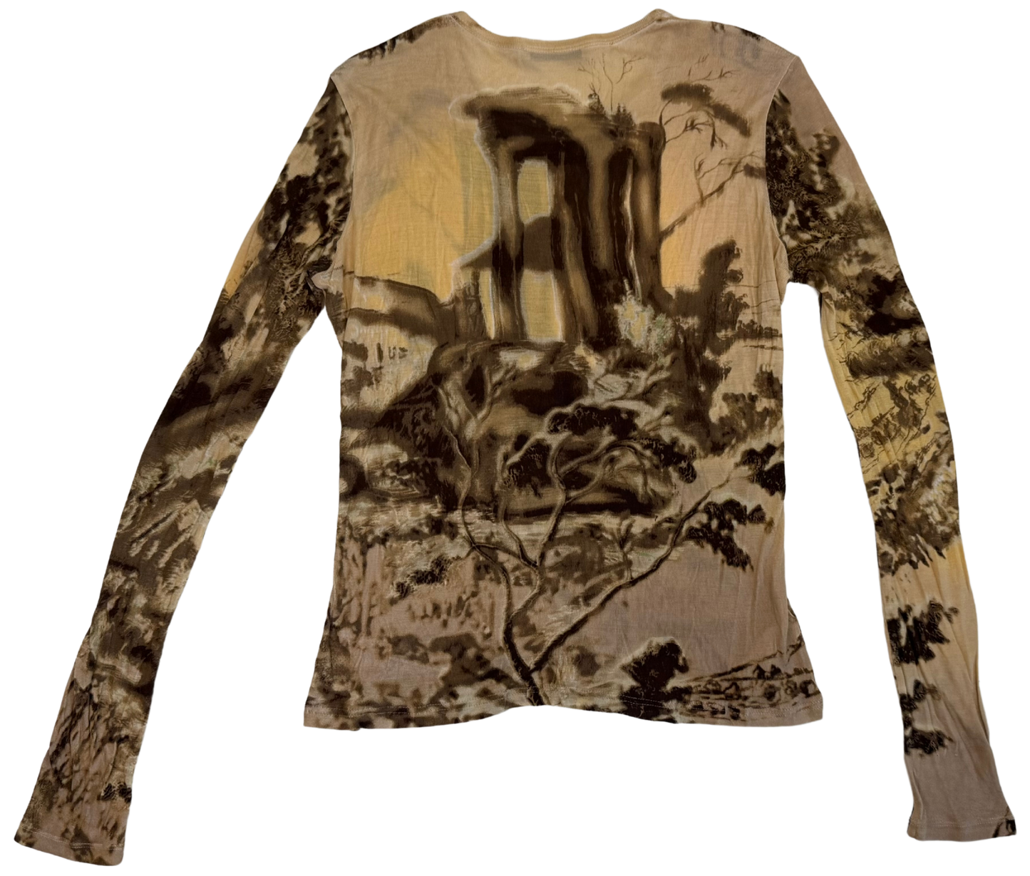 Prada Fall 2004 Roman Ruins Landscape Silk Mesh Top