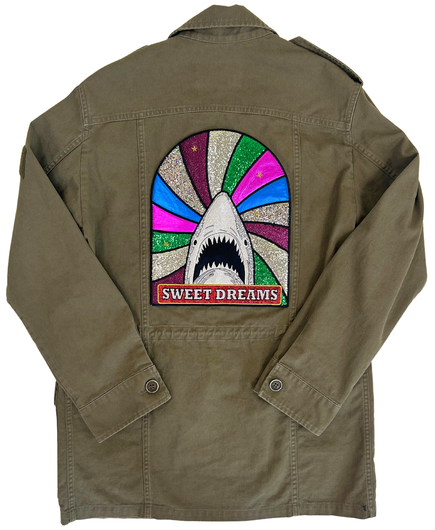 Saint Laurent Paris FW16 “Sweet Dreams” Shark Army Jacket by Anthony Vaccarello