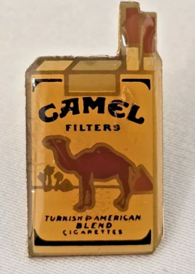 Vintage Camel Filters Cigarette Pack Tobacco Advertising Collectible Pin 1"