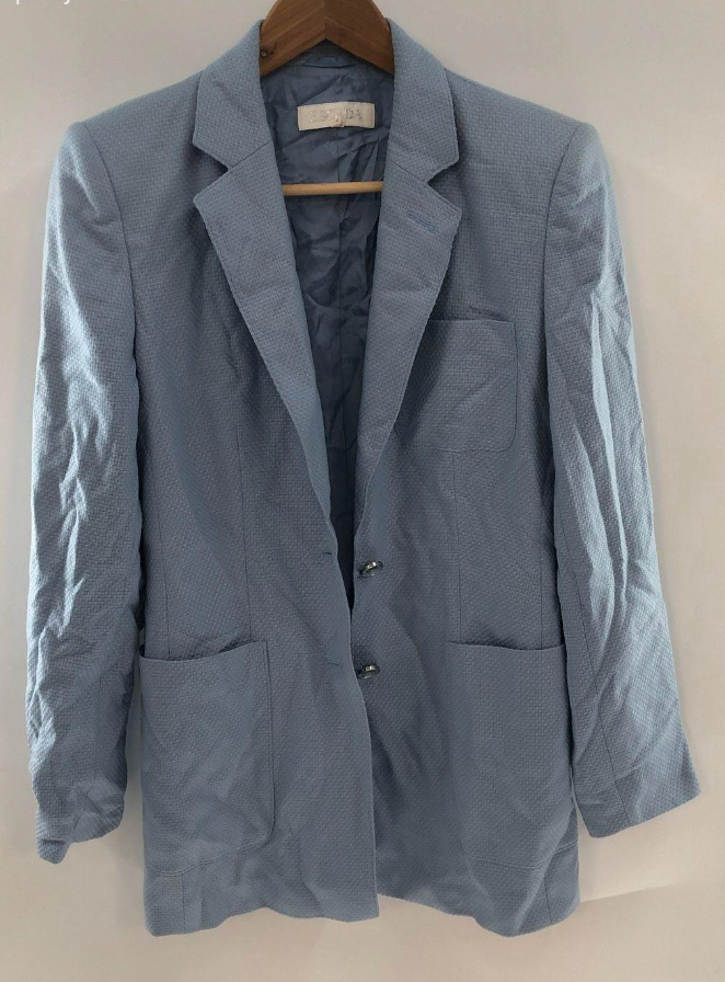 Vintage Escada Baby Blue Long Cashmere Blazer Size 34