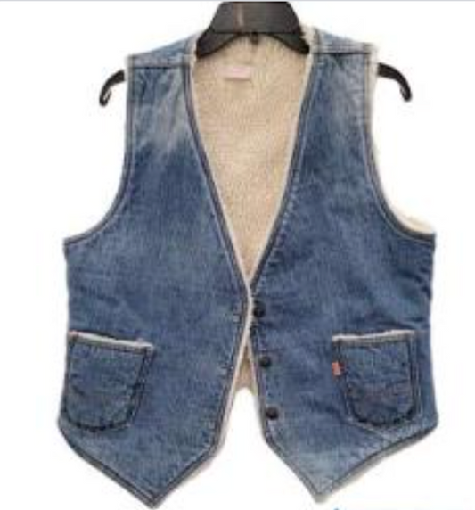 Vintage Levis Orange Tag Denim Sherpa Lined Vest size L