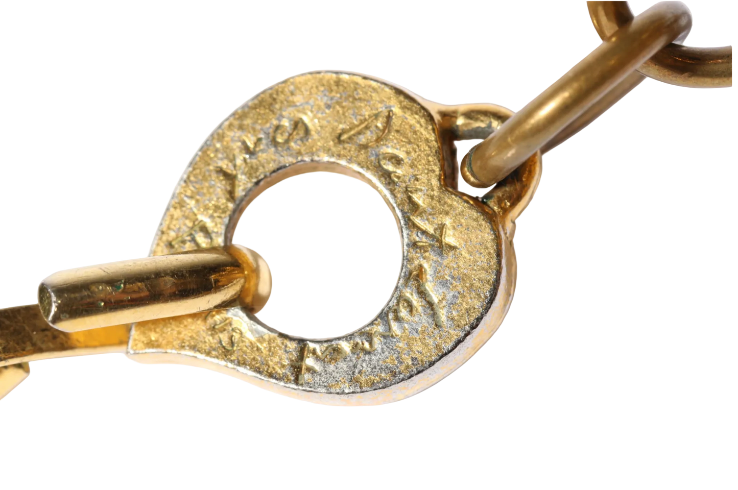 Vintage Yves Saint Laurent Rive Gauche Malachite-Azurite Brutalist Gold-Tone Collar Necklace, Late 1970s-Early 1980s