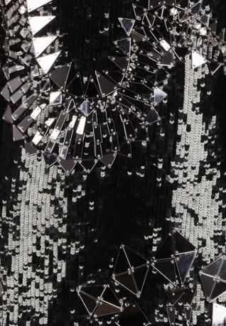 Runway Emilio Pucci by Peter Dundas Pre-Fall 2015 Look 37 Mirror Embellished Black Mini Dress