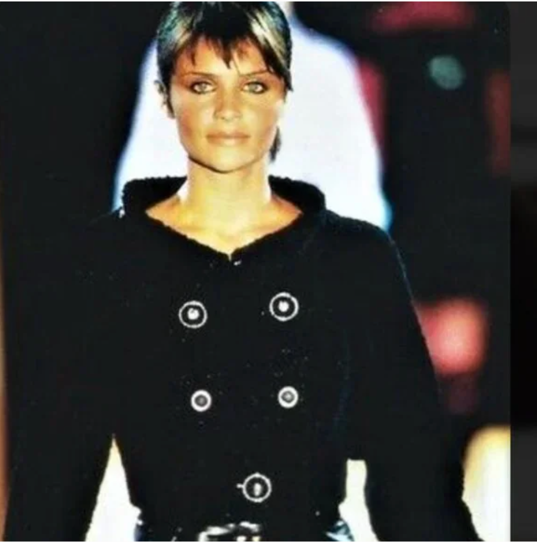 Gianni Versace Couture Fall 1995 Runway Black Bouclé Cropped Jacket | Size 42