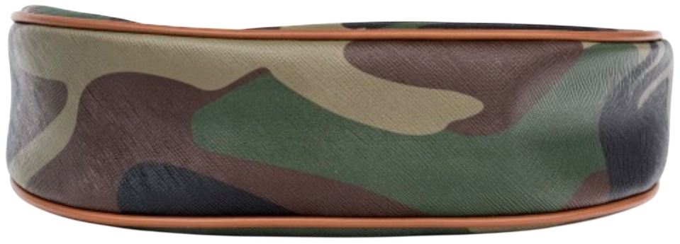 Céline 2021 Ava Logo Camo Print Coated Canvas & Leather Shoulder Bag