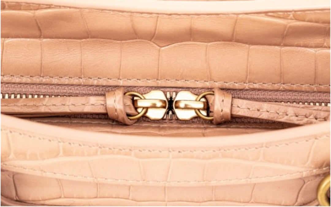 Balenciaga Neo Classic City Bag Nude Croc-Embossed Leather Satchel
