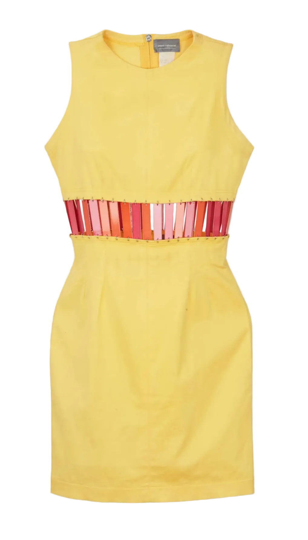Paco Rabanne 1990s Mod Metal Panel Cutout Mini Dress