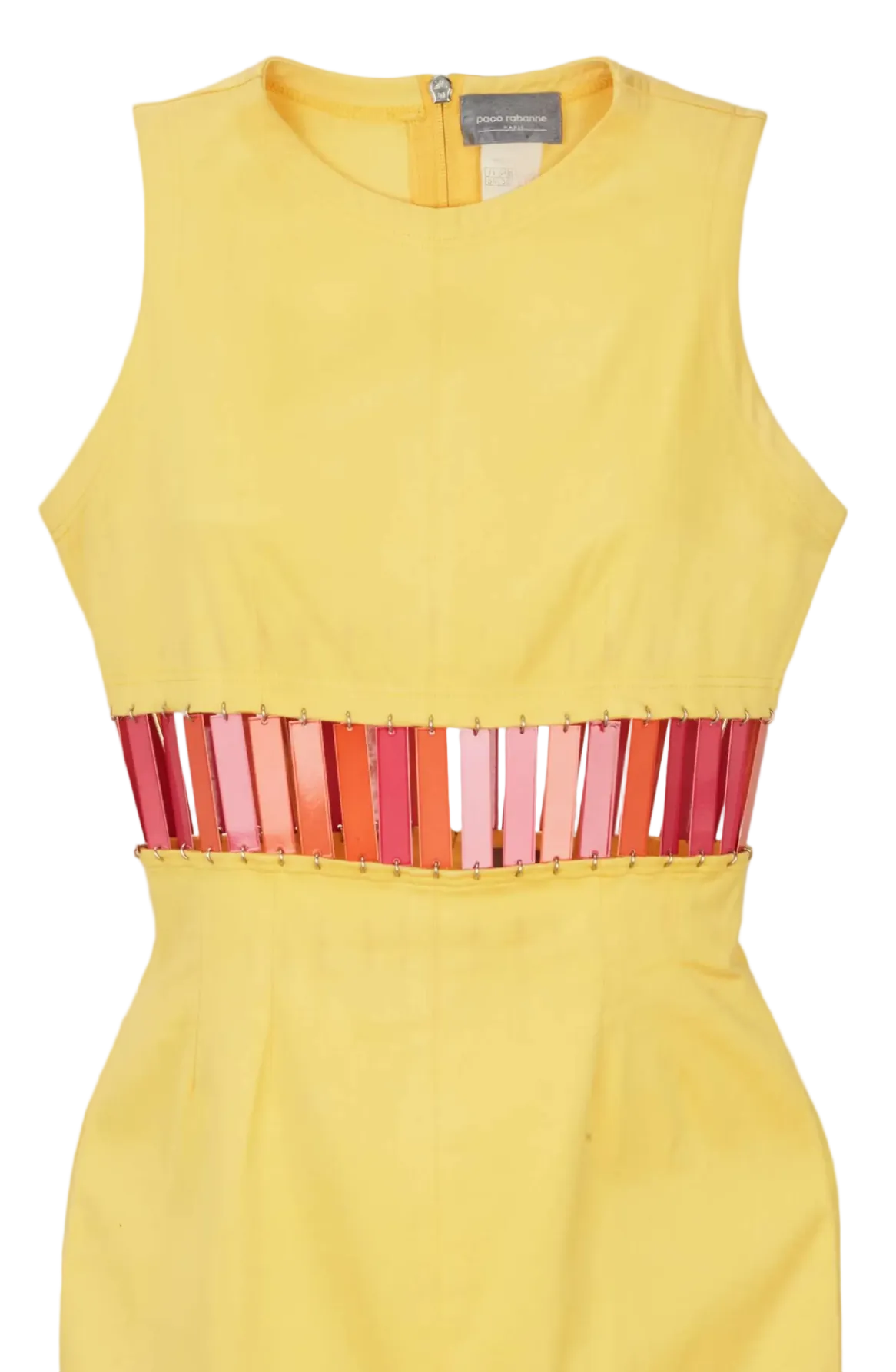 Paco Rabanne 1990s Mod Metal Panel Cutout Mini Dress