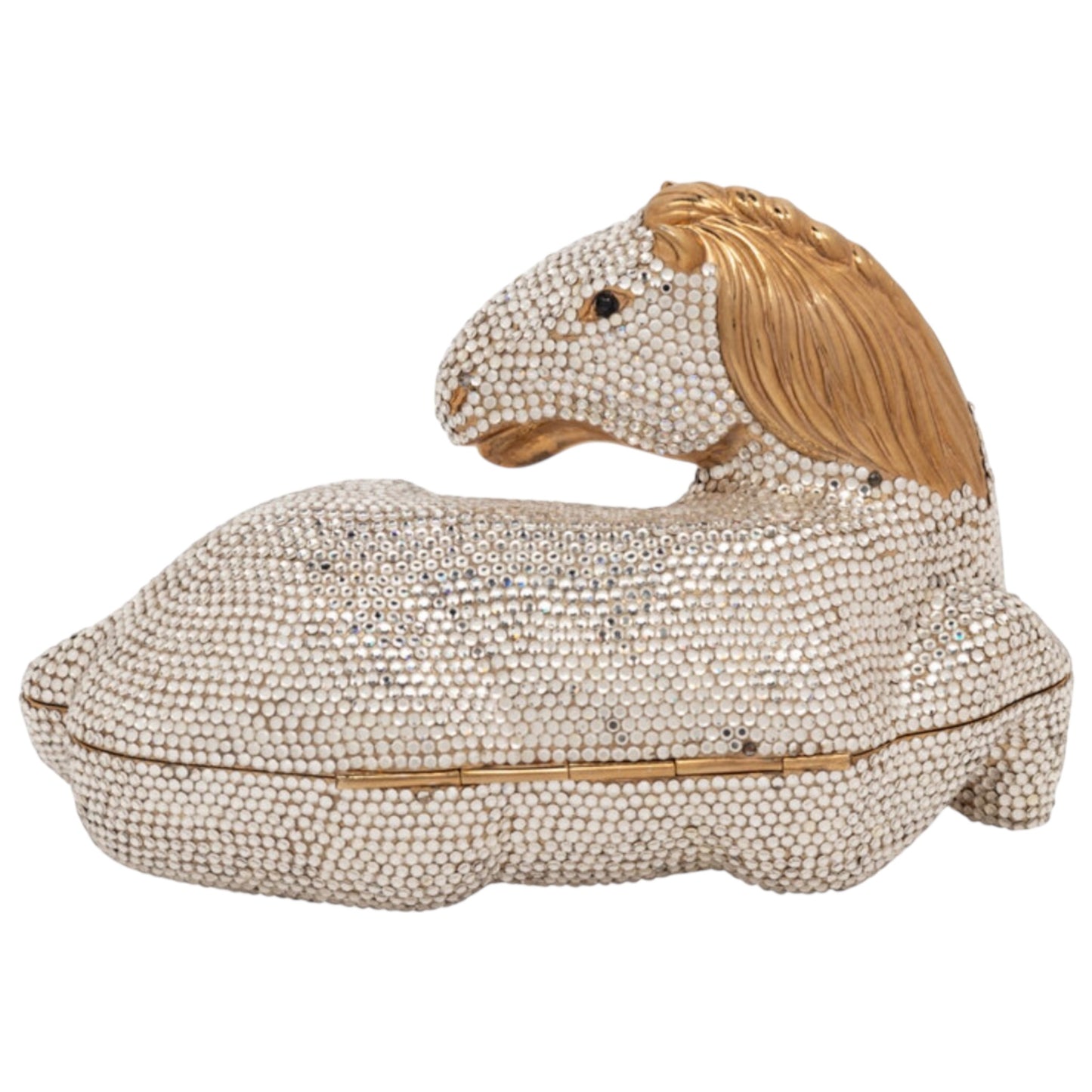 1984 Judith Leiber Horse Minaudière Crystal Embellished Clutch with Accessories