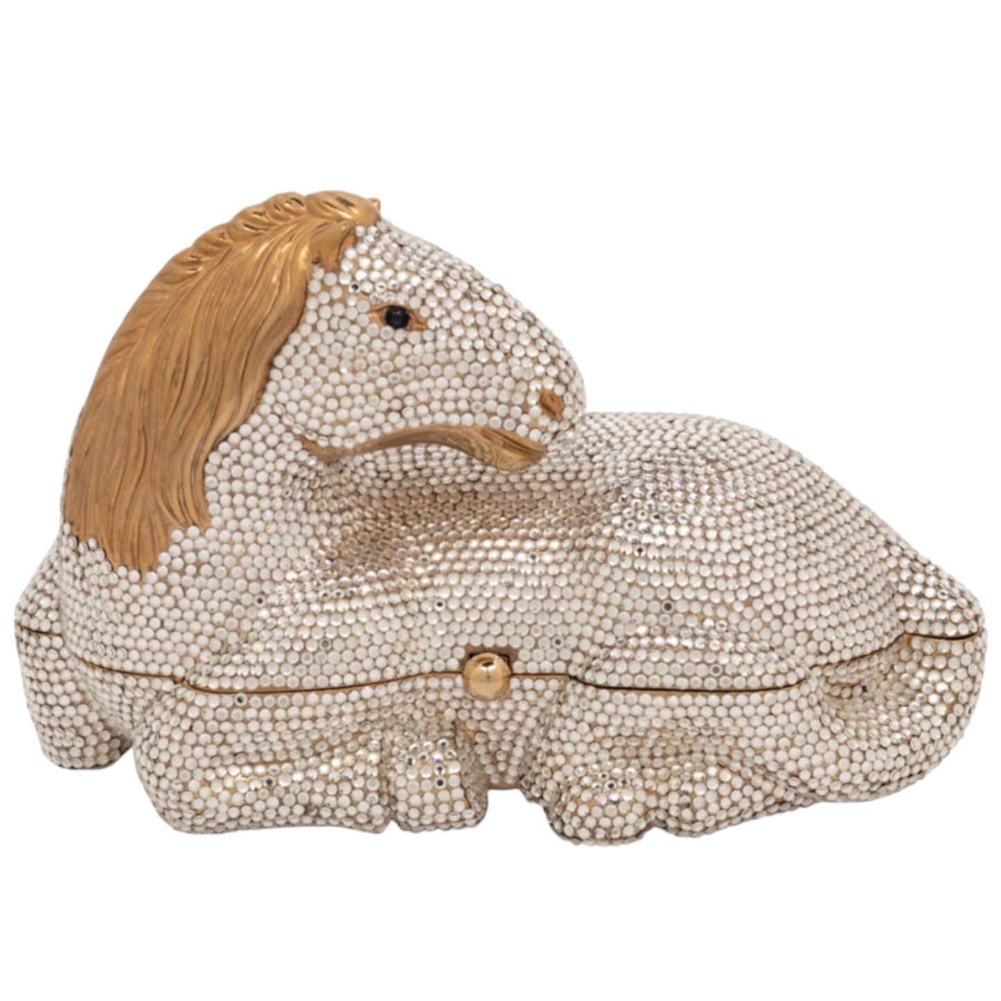 1984 Judith Leiber Horse Minaudière Crystal Embellished Clutch with Accessories