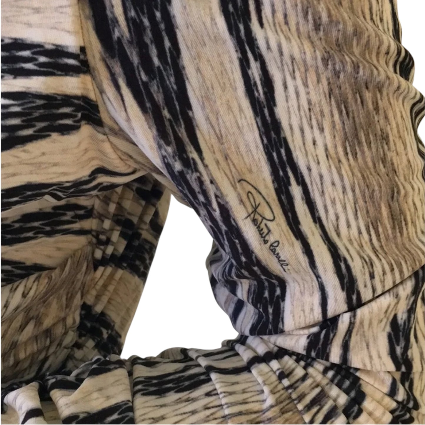 Roberto Cavalli snake print plunge top, interior label close-up