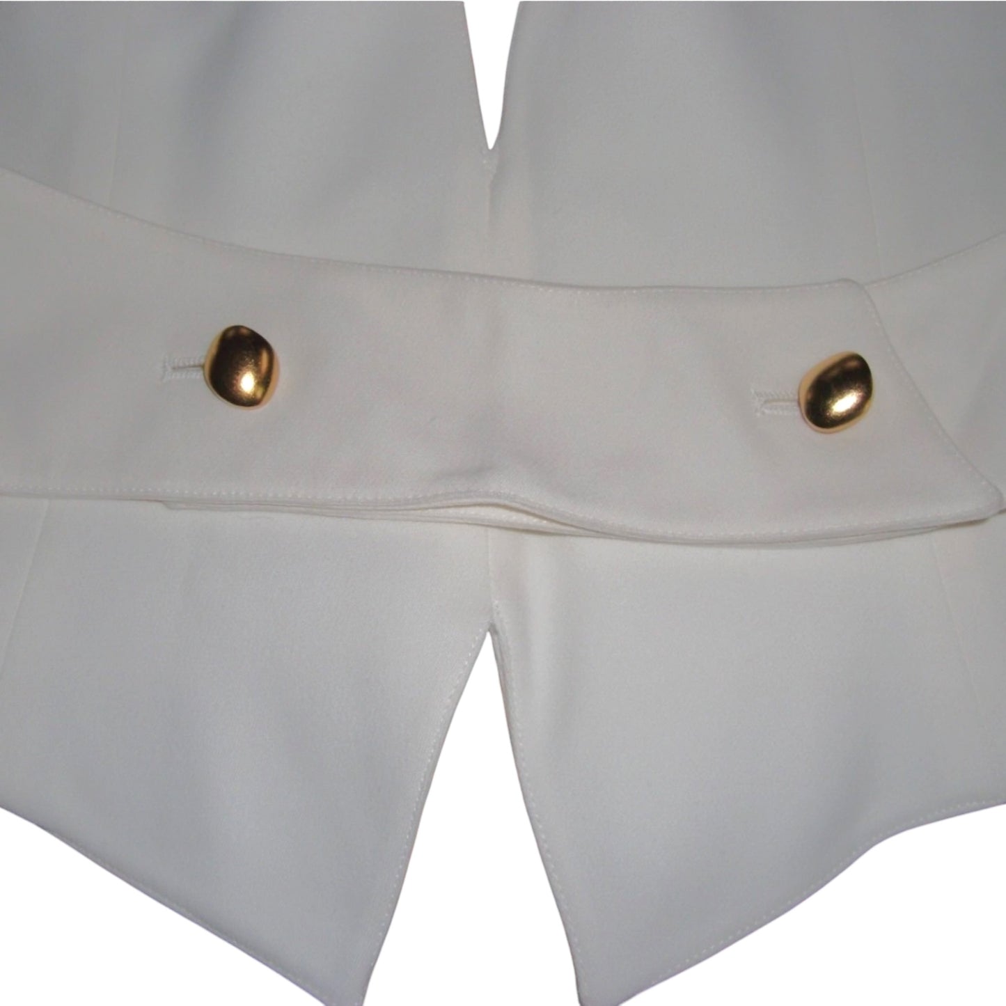 Vintage Claude Montana Paris  White Wool Halter Top with Gold Hardware | Made in Italy