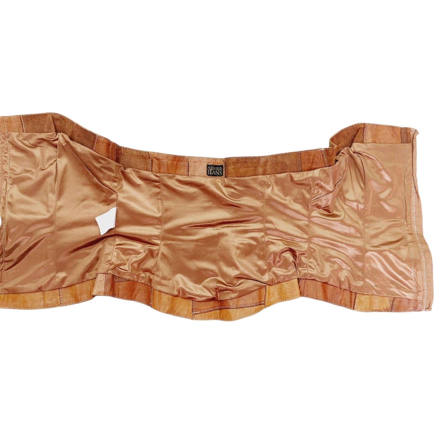 Vintage Plein Sud by Fayçal Amor Y2K Leather & Suede Patchwork Corset Bustier Top