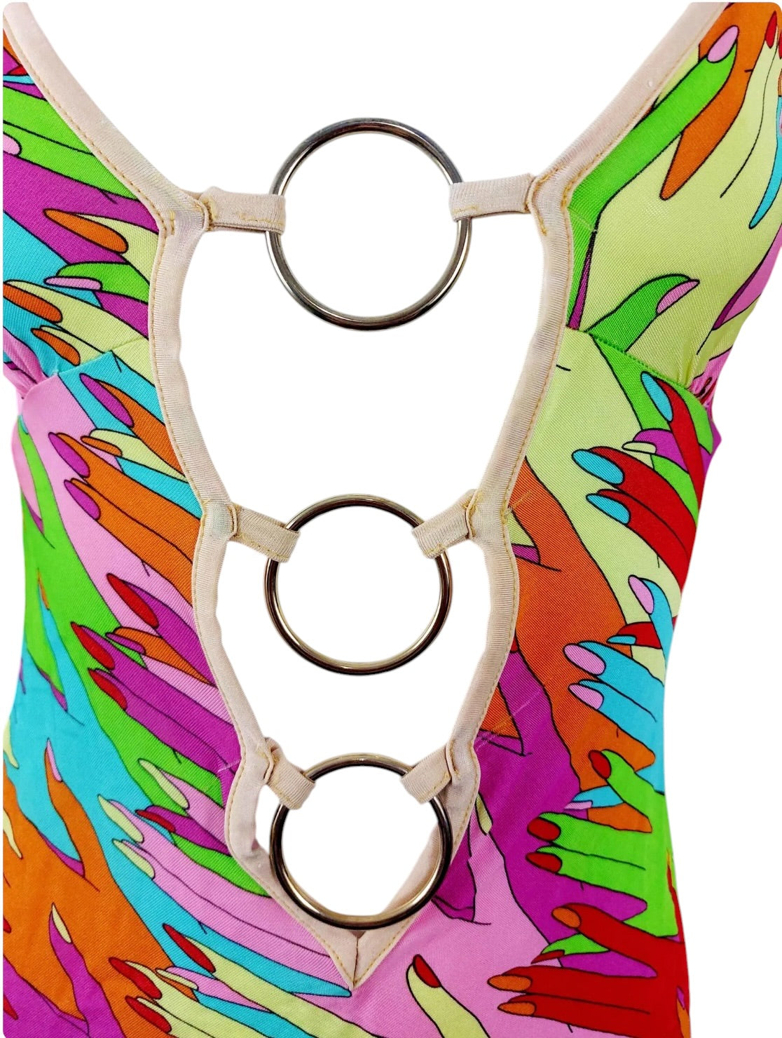Dolce and Gabbana D&G Bella Hadid Rainbow Mesh Top