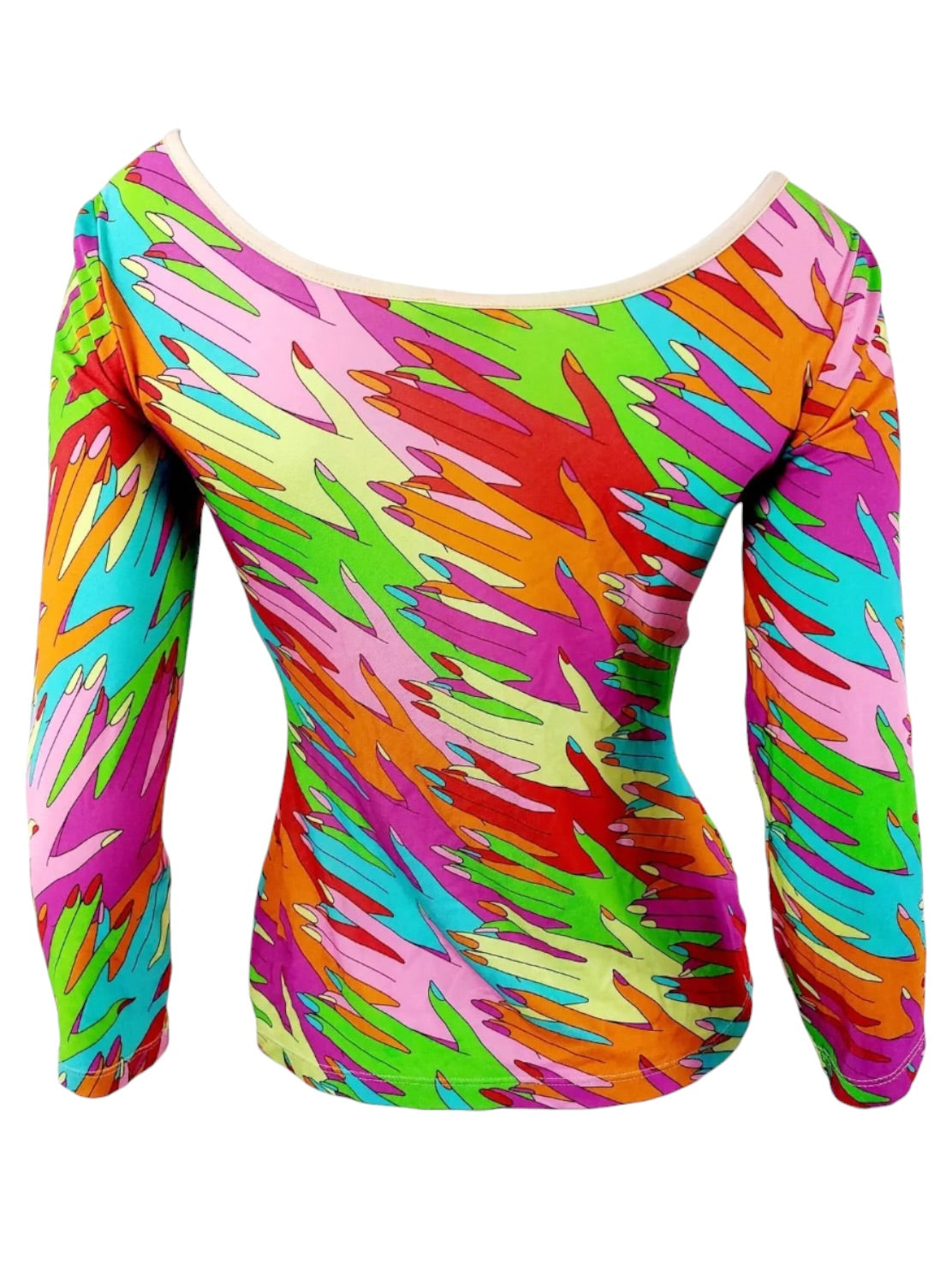 Dolce and Gabbana D&G Bella Hadid Rainbow Mesh Top