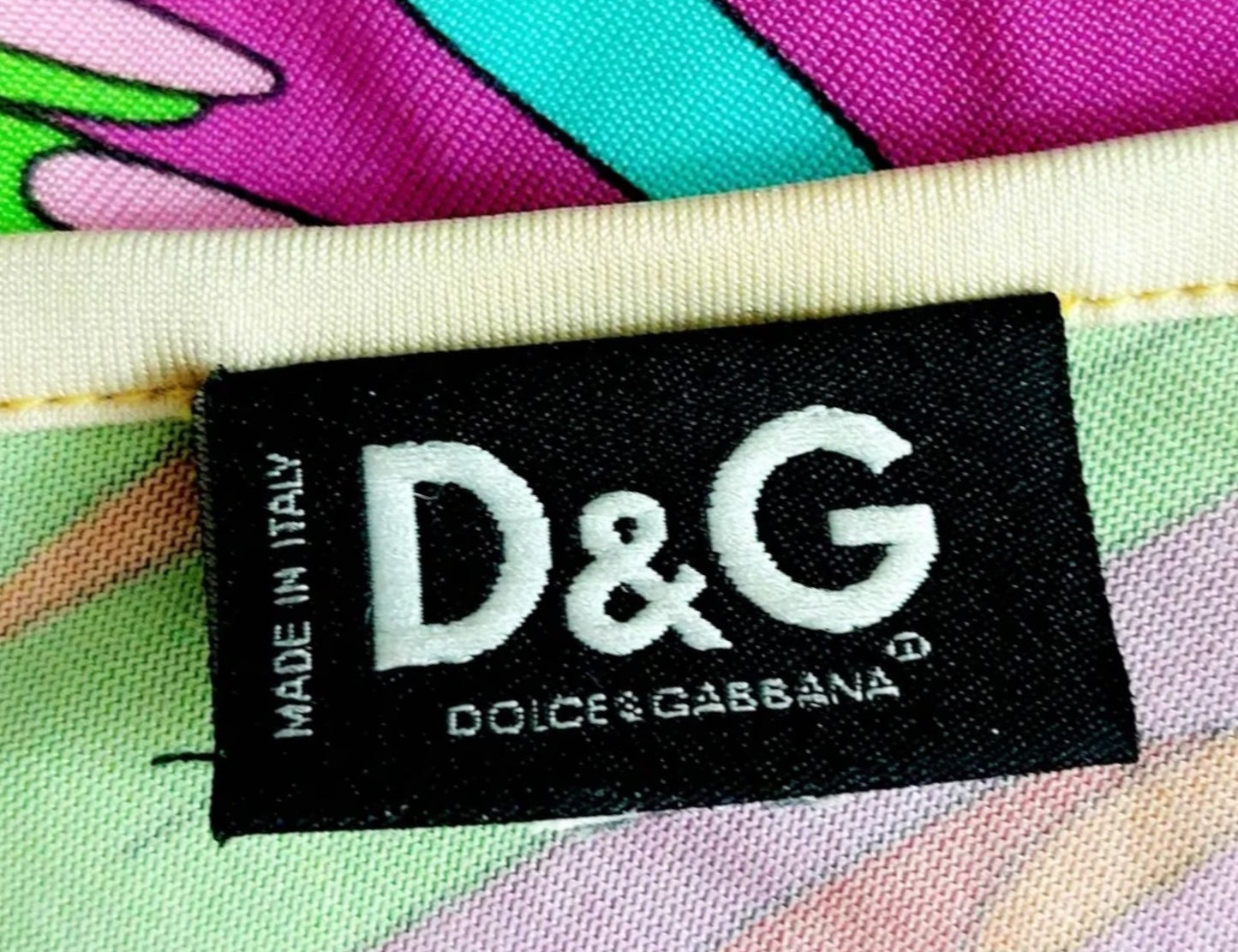 Dolce and Gabbana D&G Bella Hadid Rainbow Mesh Top