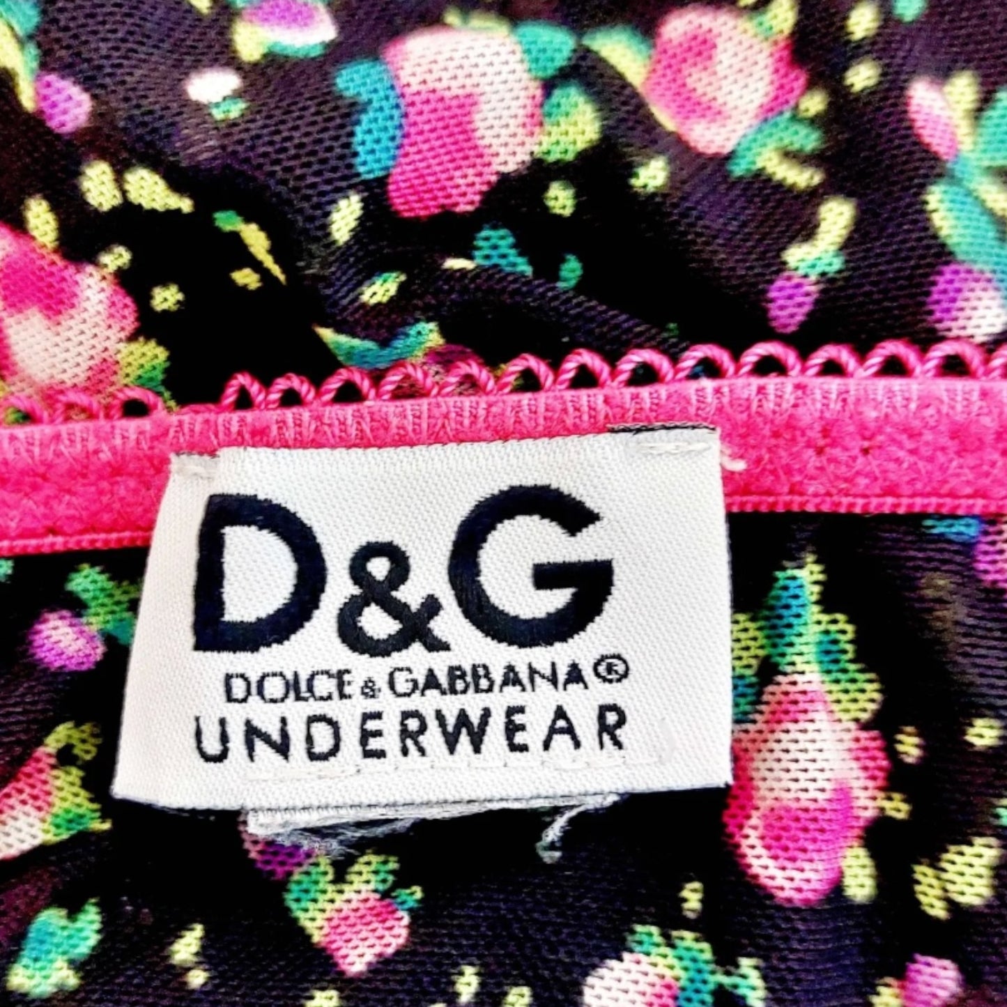 Dolce Gabbana 90’s Floral Pink Fuchsia Mesh Bustier