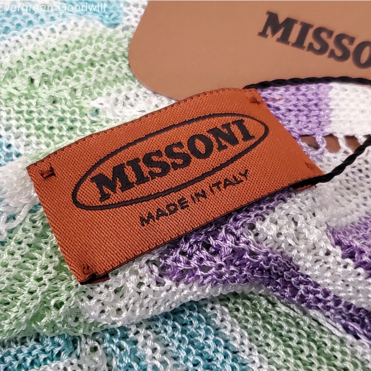 Missoni Multicolor Zigzag Chevron Knit Scarf NWT | Pastel Wave Stripe | 10” x 64”