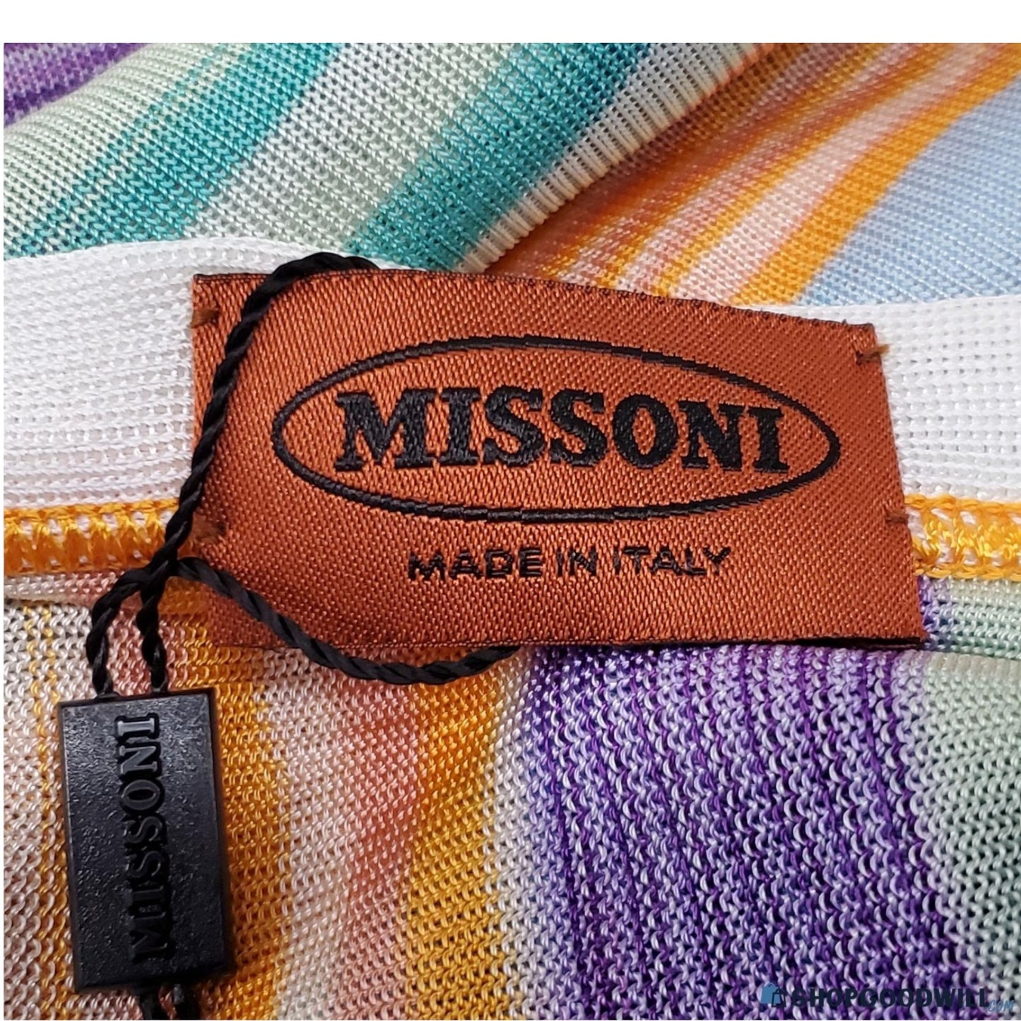 Missoni Multicolor Striped Rayon Stole Scarf NWT | Made in Italy | 22” x 75”