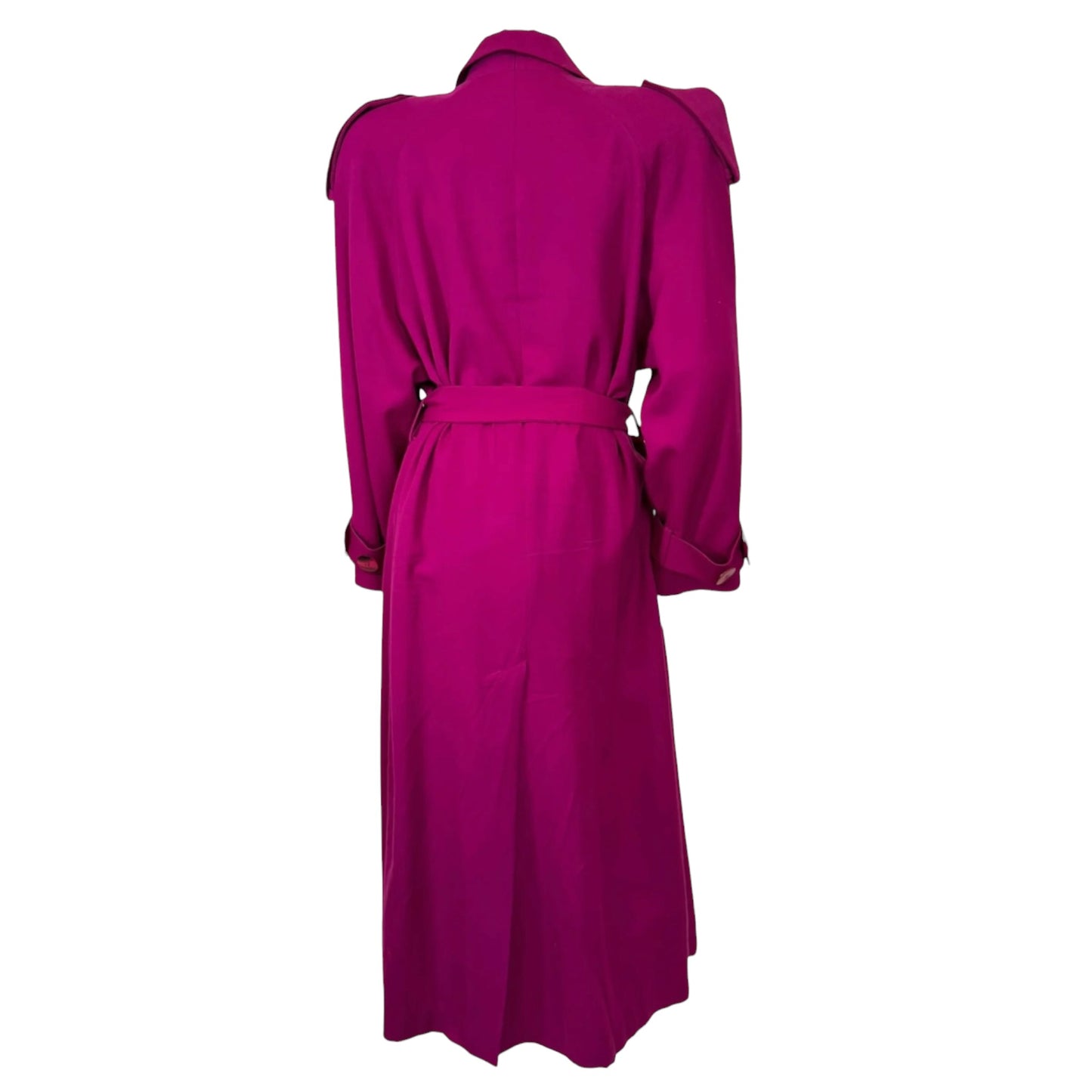 Vintage Christian Dior Fuchsia Belted Wrap Trench Coat - Late 1980s/Early 1990s