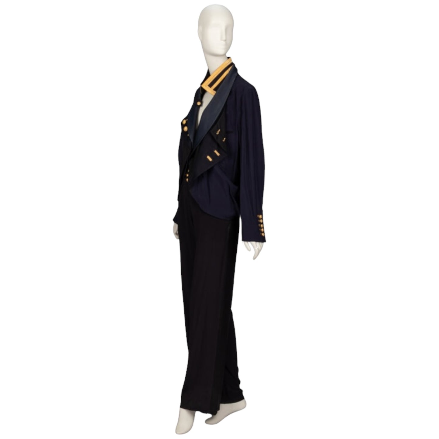 Balenciaga S/S 2005 Nicolas Ghesquière Runway Naval-Inspired Jacket & Sailor Pants Set Size 40