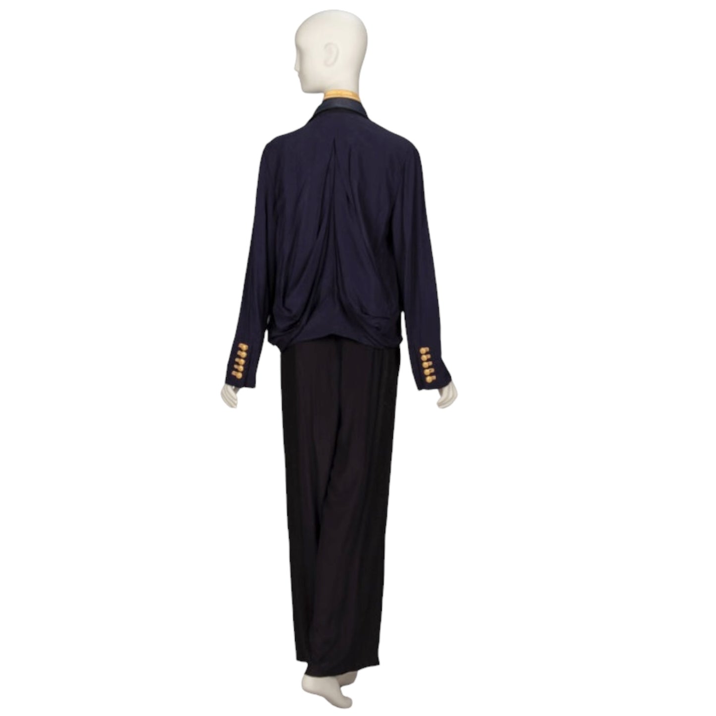 Balenciaga S/S 2005 Nicolas Ghesquière Runway Naval-Inspired Jacket & Sailor Pants Set Size 40