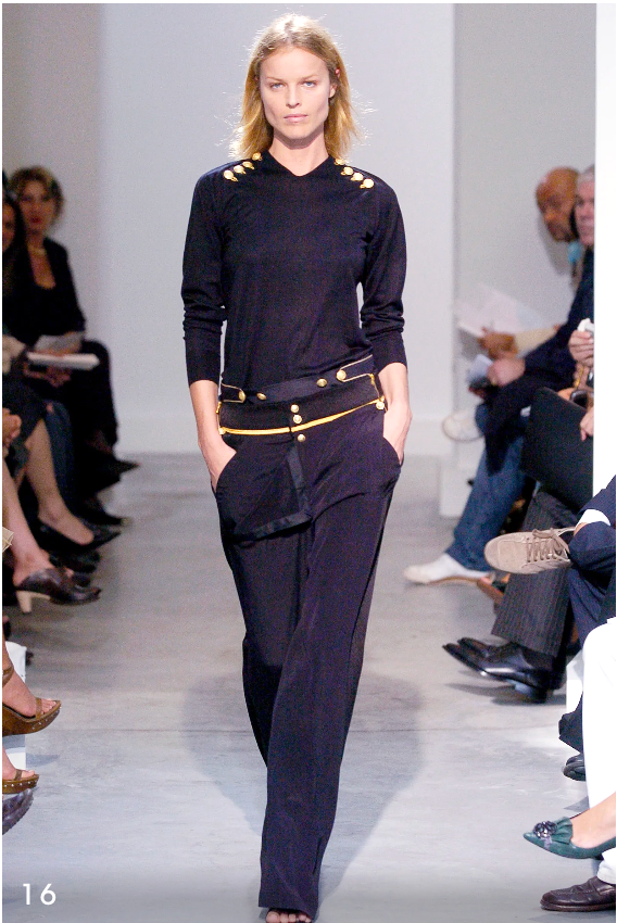 Balenciaga S/S 2005 Nicolas Ghesquière Runway Naval-Inspired Jacket & Sailor Pants Set Size 40