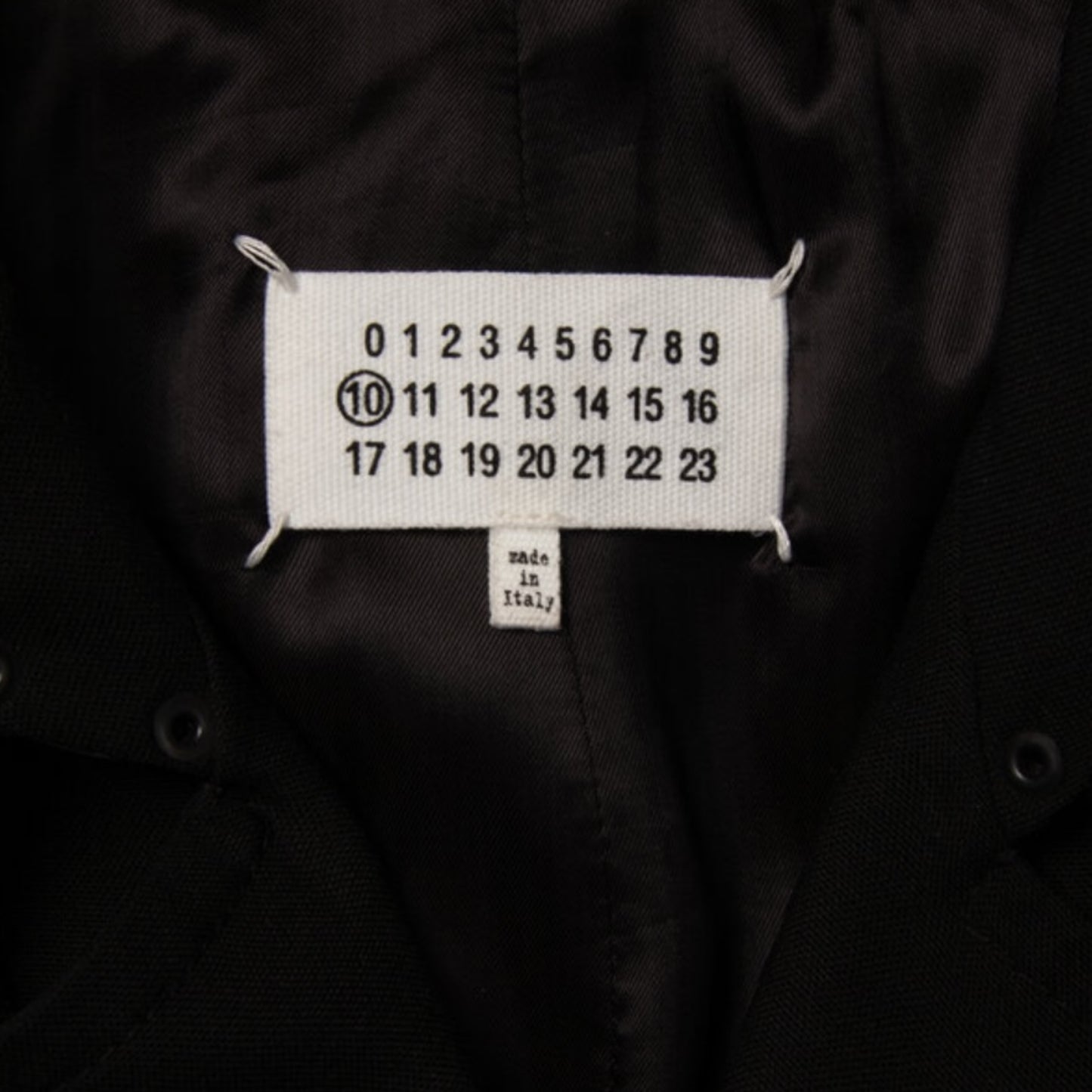 Maison Margiela S/S 2018 Black Wool Double-Breasted Trench Coat with Crocheted Lace Insets Size 50 IT