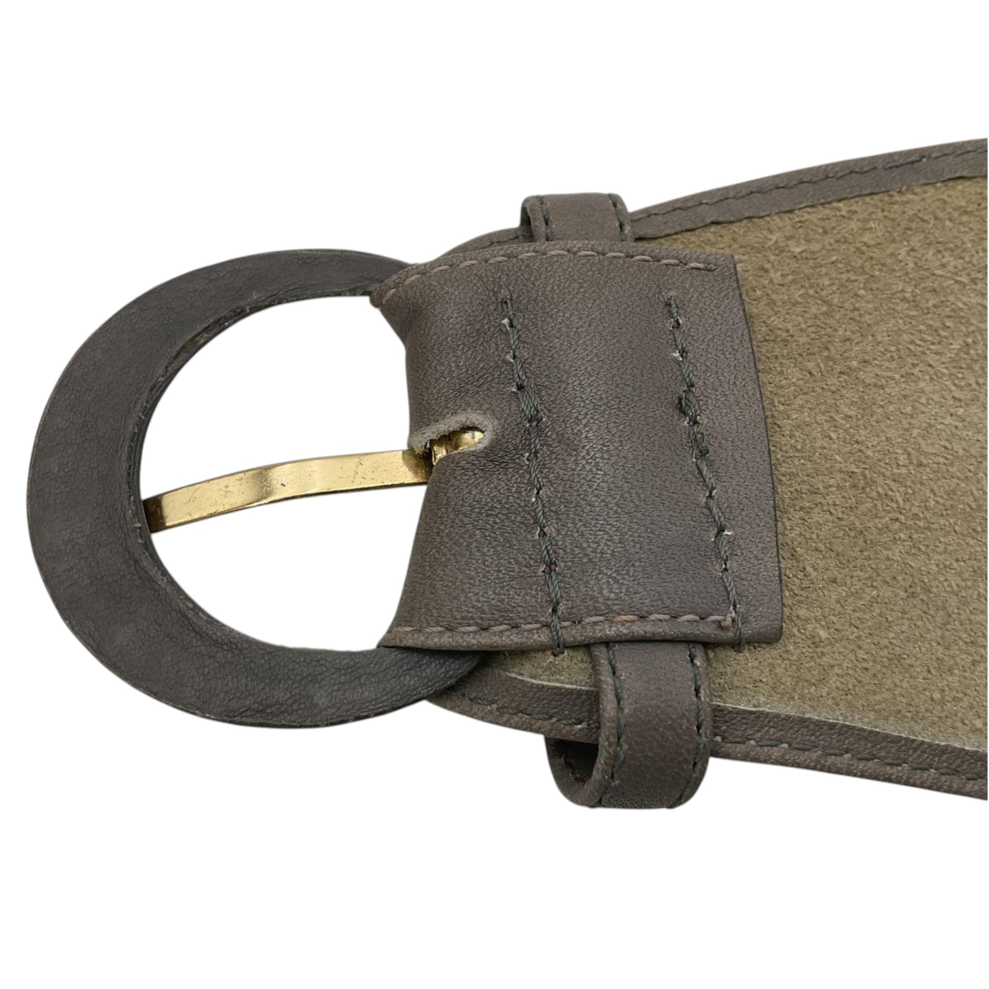 Christian Dior vintage cowhide sash belt, leather texture close-up