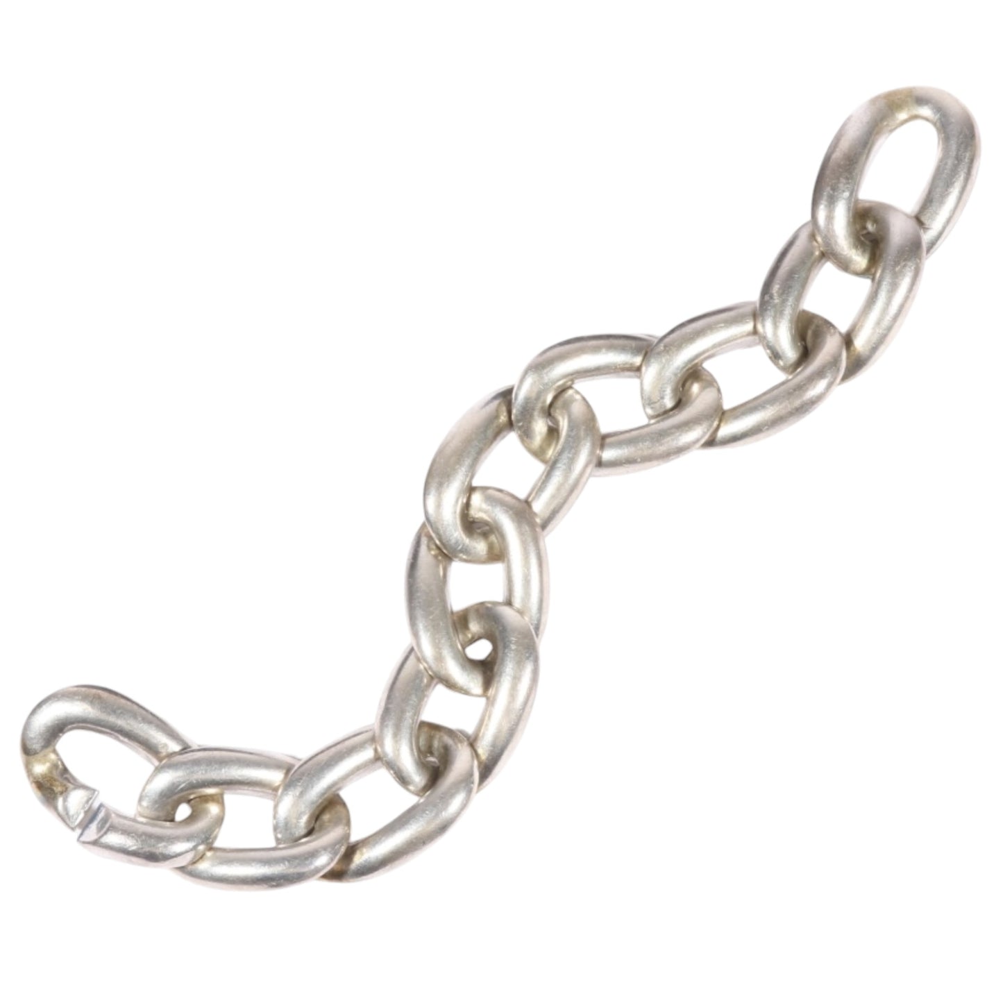 Vintage Yves Saint Laurent YSL Sterling Silver Chunky Chain Link Bracelet | Made in France