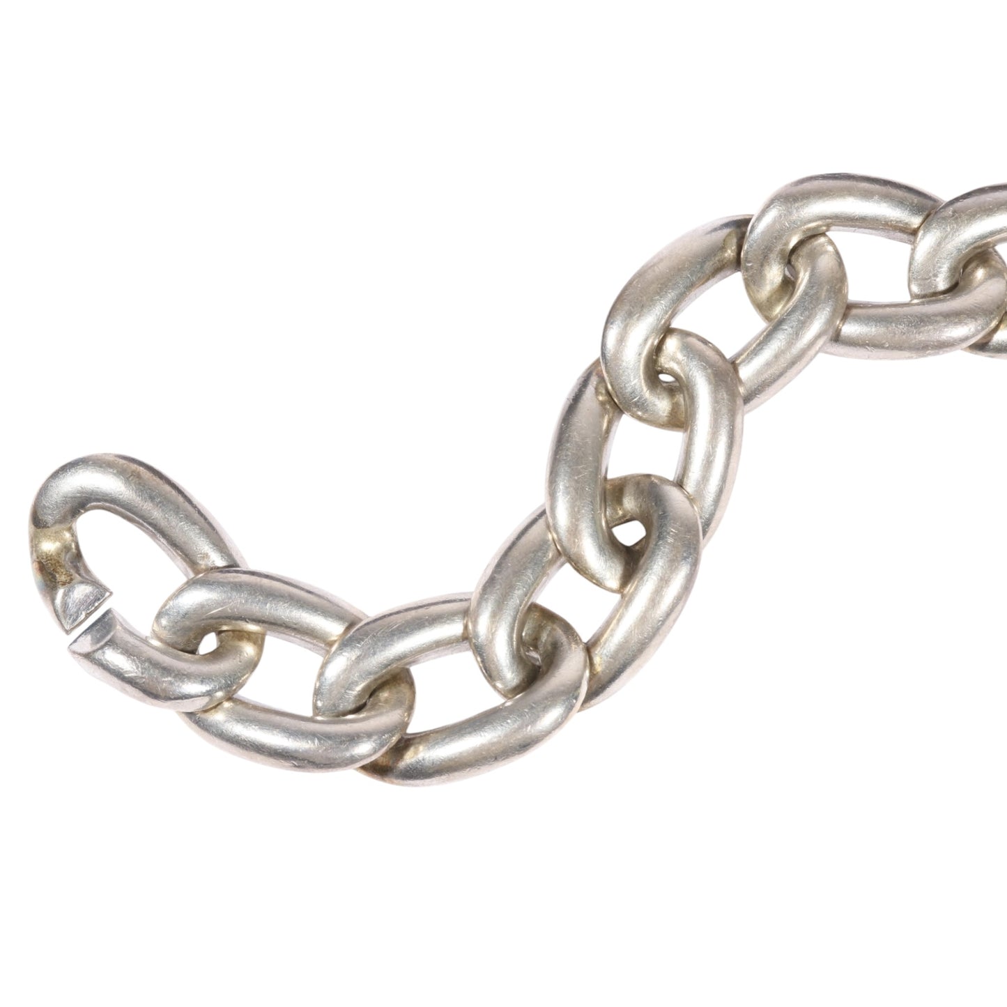 Vintage Yves Saint Laurent YSL Sterling Silver Chunky Chain Link Bracelet | Made in France