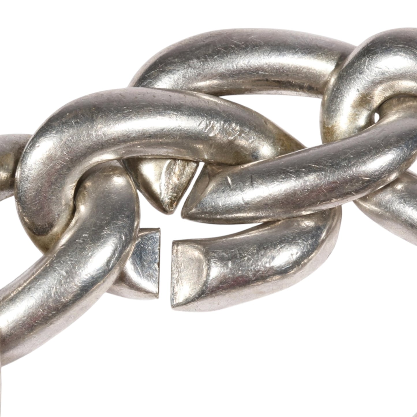 Vintage Yves Saint Laurent YSL Sterling Silver Chunky Chain Link Bracelet | Made in France