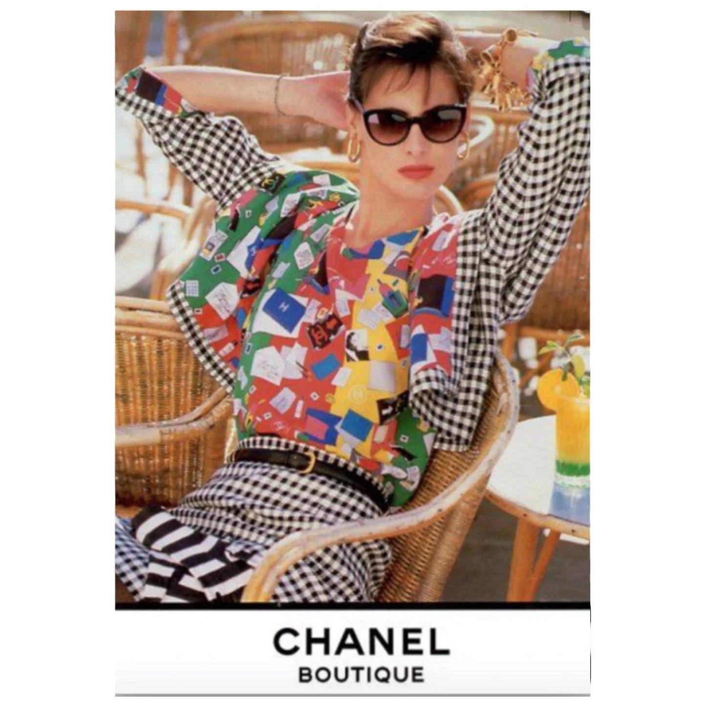 Rare Chanel Fall/Winter 1988 “Coco” Reversible Check Jacket, Skirt & Blouse 3-Piece Set