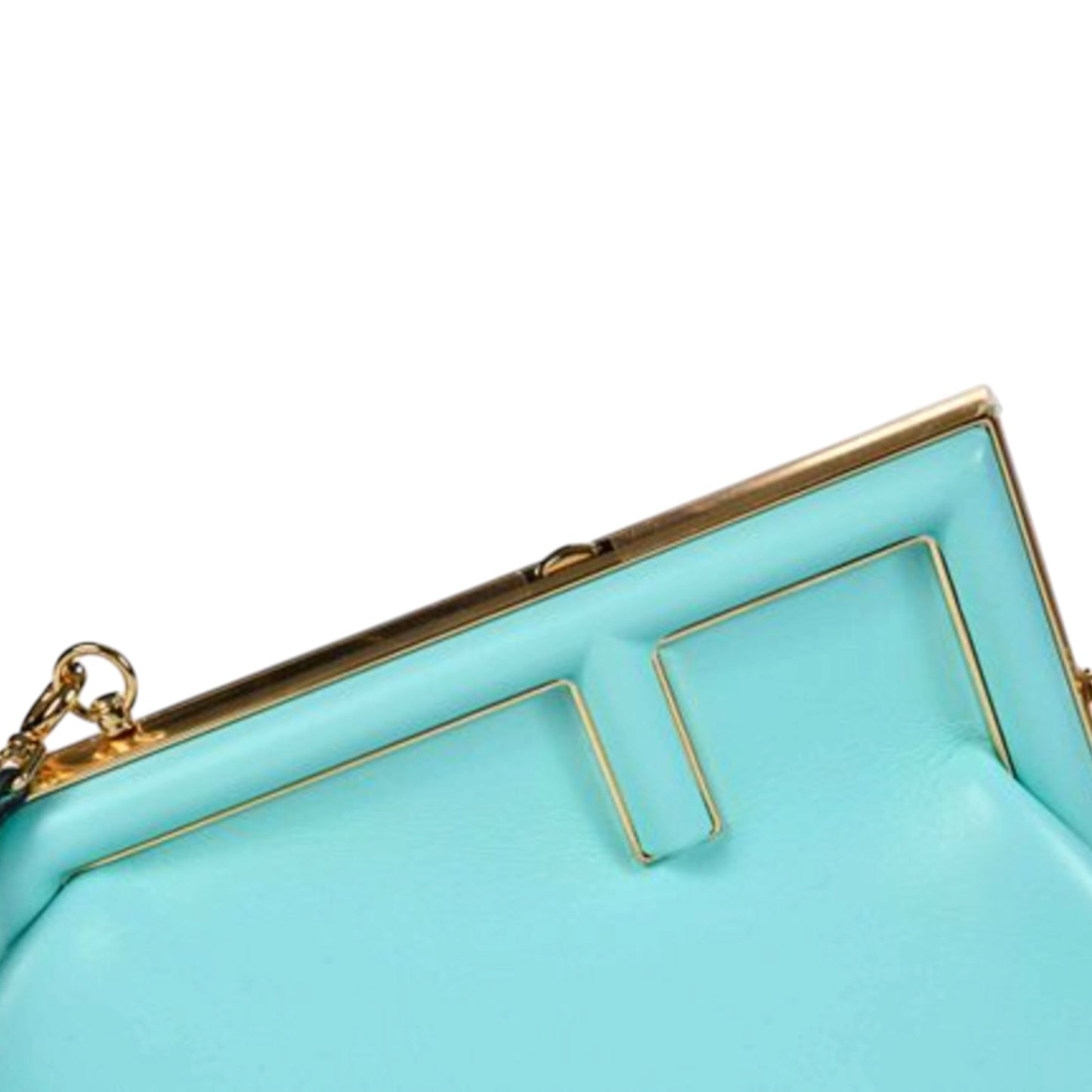 Fendi "First" Small Tiffany Blue Shiny Nappa Leather Shoulder Bag, 2000s