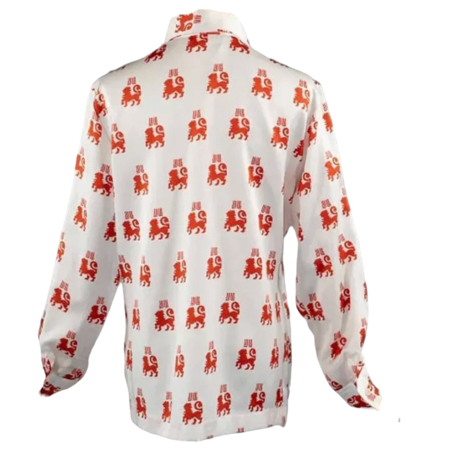 Vintage 1970s Lanvin Paris New York Lion Print Blouse – Heraldic Novelty Print