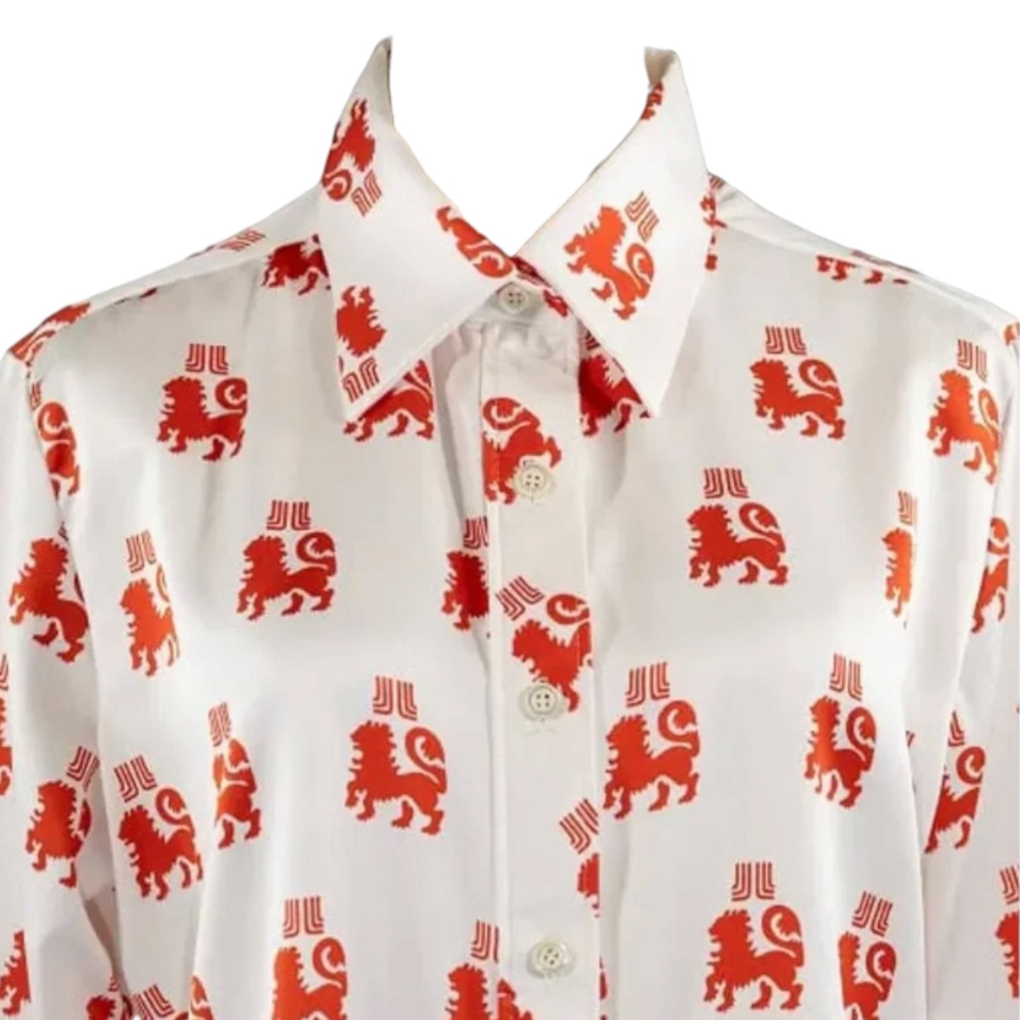 Vintage 1970s Lanvin Paris New York Lion Print Blouse – Heraldic Novelty Print