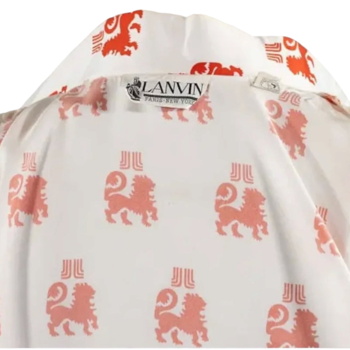 Vintage 1970s Lanvin Paris New York Lion Print Blouse – Heraldic Novelty Print