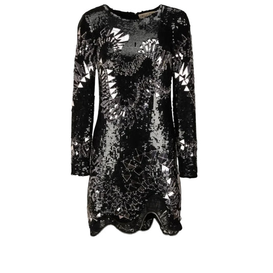 Runway Emilio Pucci by Peter Dundas Pre-Fall 2015 Look 37 Mirror Embellished Black Mini Dress